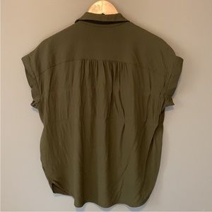 Madewell Olive Green Drapey Dolman Button down